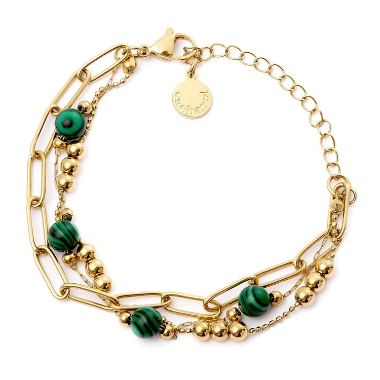 Bransoletka Andrea Gold/ Green