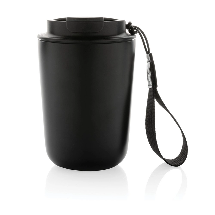 Kubek termiczny Cuppa 380 ml – stal nierdzewna z recyklingu, czarny, szczelny