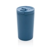 Kubek termiczny 300 ml z recyklingu, niebieski — szczelny, 13,5×7,3 cm