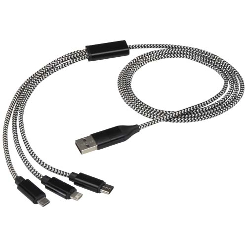 Alphecca - kabel ładujący 5 w 1 wykonany z recyklingowanego aluminium i tworzywa RPET  