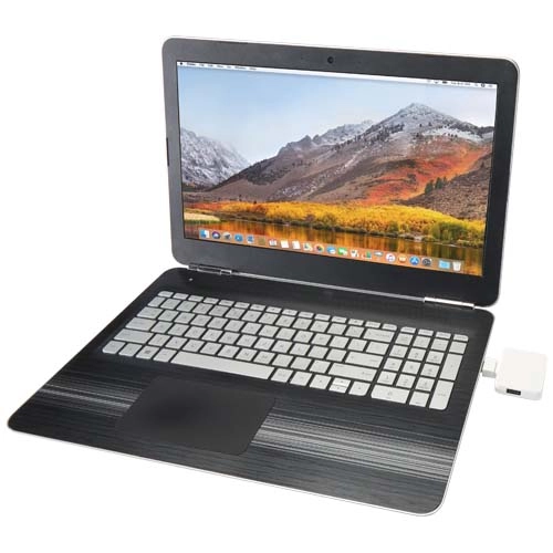 Gaia 4-portowy hub USB z wyjściem USB-A i typu C oraz podwójnym wejściem — wykonany z tworzyw sztucznych pochodzących z recyk