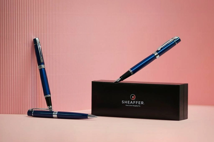 9341 Zestaw (pióro wieczne i długopis) Sheaffer kolekcja 300, niebieski, wykończenia chromowane