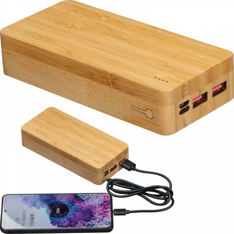 Power bank 20000 mAh bambusowy VALERIA