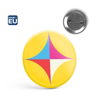 Button P'IN 9. Button P'IN 9. Okrągła przypinka, srebrny 73129-340