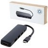 Loop adapter multimedialny USB 2.0-3.0 z portem HDMI wykonany z tworzyw sztucznych pochodzących z recyklingu z certyfikatem R
