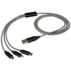 Alphecca - kabel ładujący 5 w 1 wykonany z recyklingowanego aluminium i tworzywa RPET  