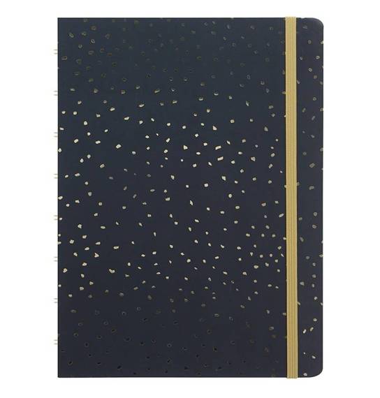 Notebook fILOFAX Confetti A5 blok w linie, ciemny grafit, motyw Charcoal
